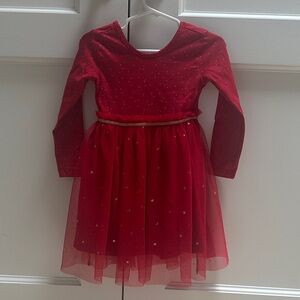 Hanna Andersson Red Tulle Dress with Gold Trim